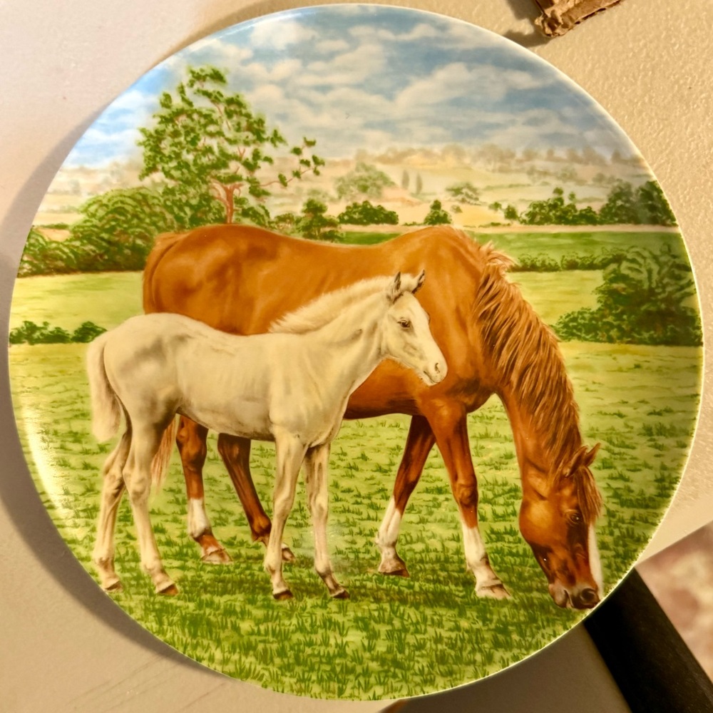 Pastoral Horse Scene Decorative Plate